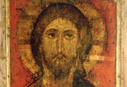 Икона Спаса Вседержителя середины XIV века. (Фрагмент)