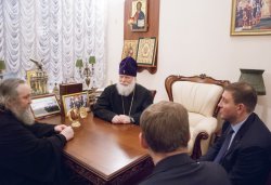 Встреча Митрополита Псковского и Порховского Евсевия с Епископом Великолукским и Невельским Сергием и губернатором Псковской области Андреем Турчаком, 21 января 2015 года