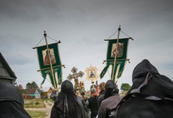 Крестный ход с иконой Спаса Елеазаровского на Талабские острова 12 июля 2014 года