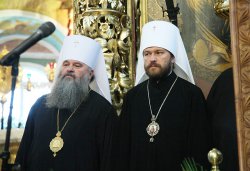 Первосвятительский визит в Псковскую епархию. Передача чудотворной иконы «Спас Вседержитель»