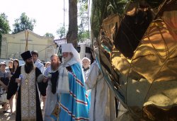 Освящение куполов и колоколов храма в Крестах 4 июля 2012 года
