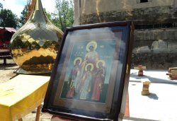 Освящение куполов и колоколов храма в Крестах 4 июля 2012 года