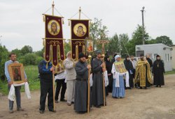Крестный ход с иконой Спаса Елеазаровского на Талабские острова 12 июля 2012 года