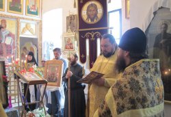 Крестный ход с иконой Спаса Елеазаровского на Талабские острова 12 июля 2012 года