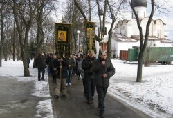 Крестный ход вокруг Пскова 14 марта 2012 года