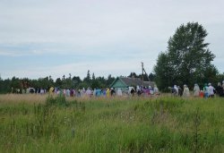 Крестный ход с иконой Спаса Елеазаровского на Талабские острова 12 июля 2012 года