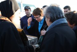 Принесение ковчега с Поясом Пресвятой Богородицы в Россию 21 октября 2011 года